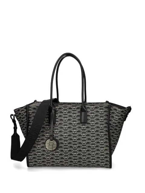 Emporio Armani Jacquard-logo-motif tote bag Black EW000370AF11951