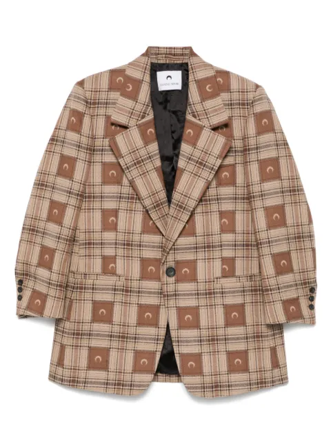 Marine Serre Moon-checked jacquard blazer Neutrals UJA066ACWOV0064