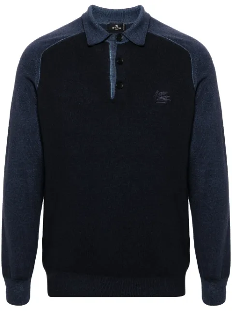 ETRO Pegaso-embroidered wool sweater Blue MRKF0070AL258