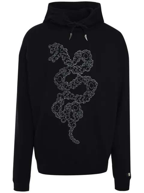 Roberto Cavalli snake-stitch hoodie Black TRT69BCF050