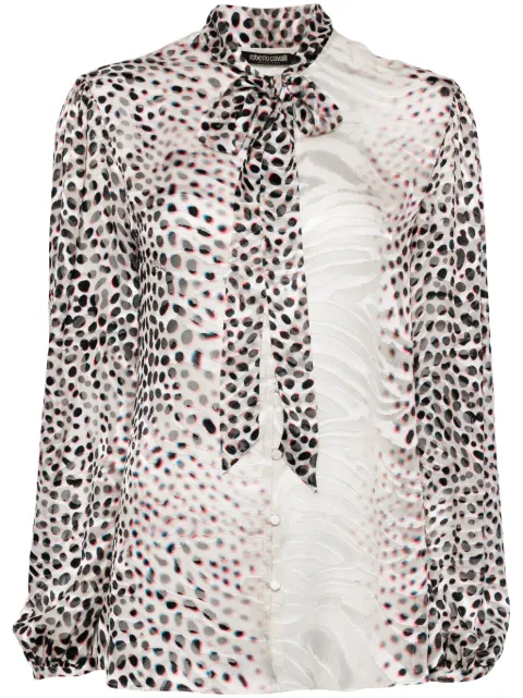 Roberto Cavalli all-over graphic print shirt Neutrals TKT712HEN07