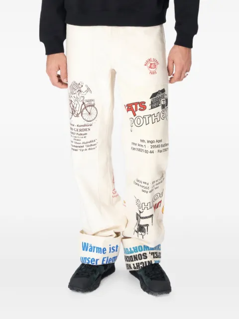 Marine Serre Upcycled tote bags workwear pants White UPA059AUWOV0009