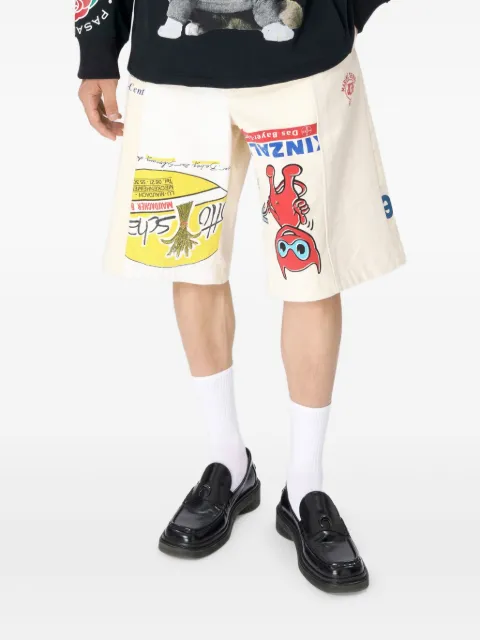 Marine Serre cotton shorts White USH006AUWOV0009