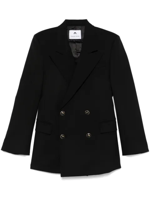 Marine Serre virgin wool twill fitted jacket Black MJA074ARWOV0001