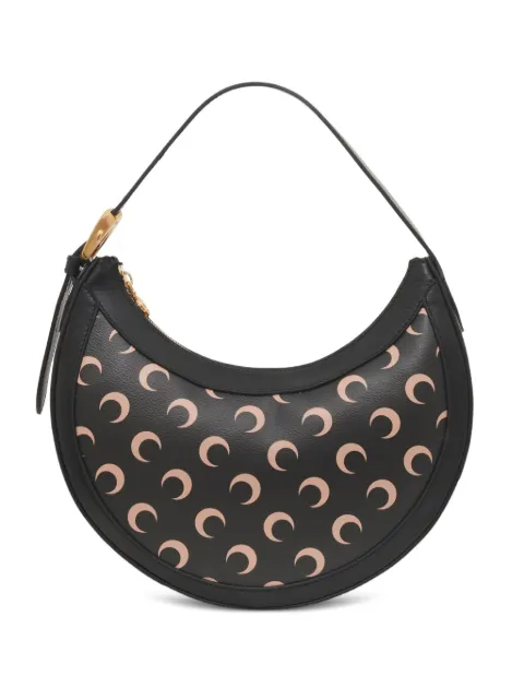Marine Serre Moon canvas Eclips shoulder bag Black WBA020ARWOV0030