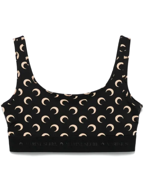 Marine Serre Moon jersey sport bra Black WUW055ACJER0001