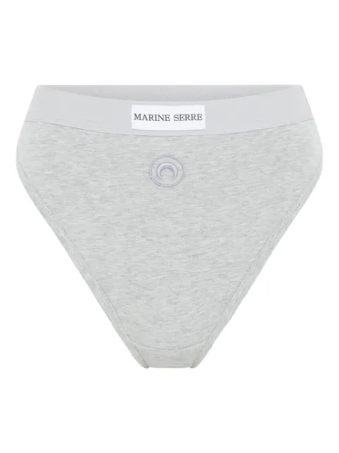 Marine Serre Moon-logo stretched jersey high-waist brief Grey WUW045ACJER0012GR50