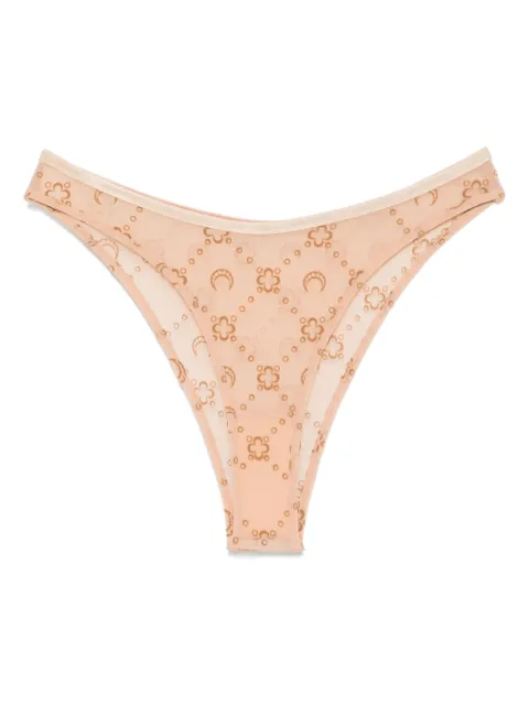 Marine Serre Moonogram mesh flock panties Neutrals WUW052ACJER0005BG60