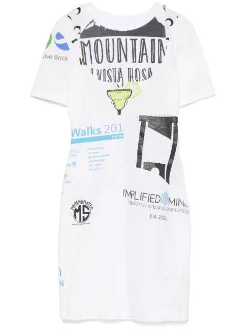 Marine Serre graphic T-shirt mini dress White WDR230AUJER0003