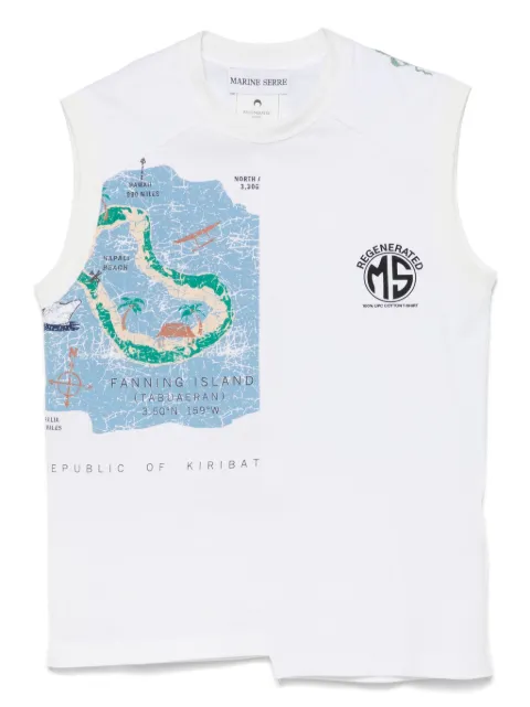Marine Serre Upcycled graphic-T-shirts tank top White MTT090AUJER0003