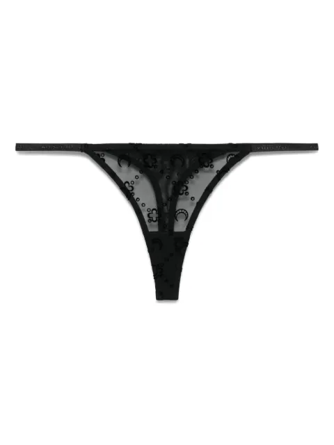 Marine Serre recycled mesh flock thong Black WUW060ACJER0005
