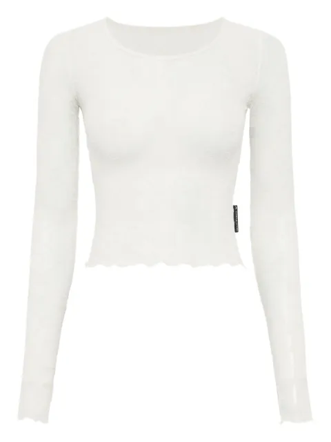 Marine Serre mesh cropped top White WTS012ACJER0005