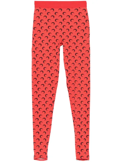 Marine Serre Moon-print leggings Red WPA111ACJER0001