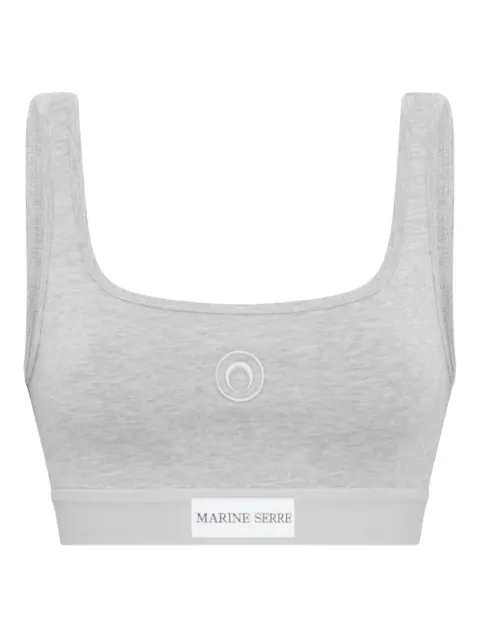 Marine Serre moon-embroidered sports bra Grey WUW002ACJER0012GR50