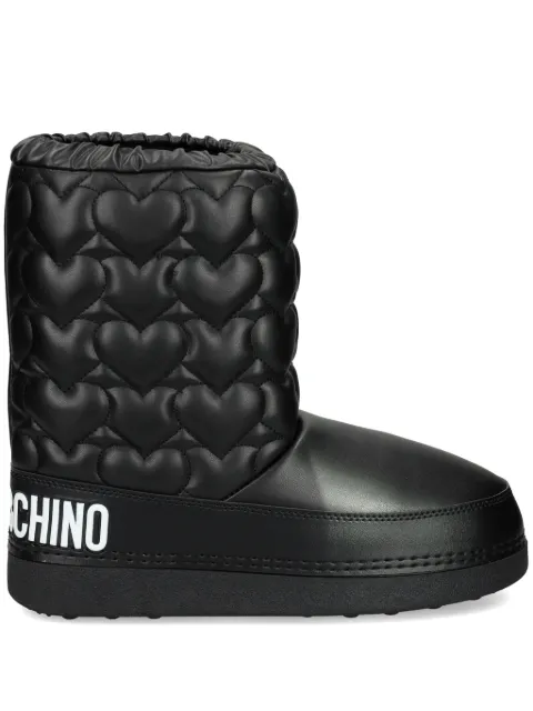 Love Moschino logo-print quilted boots Black JA24082G1LISE