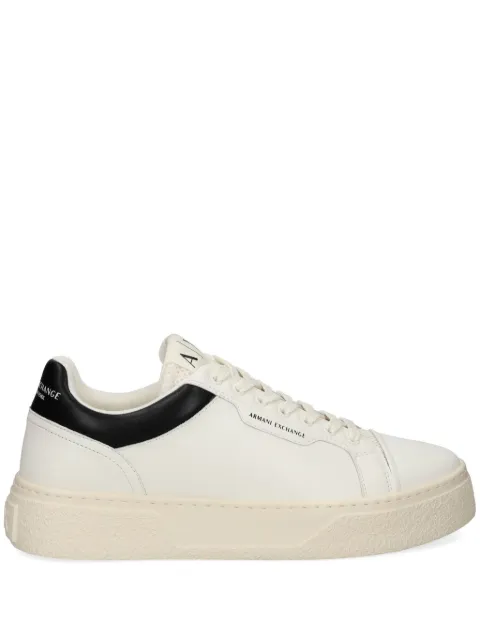 Armani Exchange logo-print leather sneakers White XUX236XV906