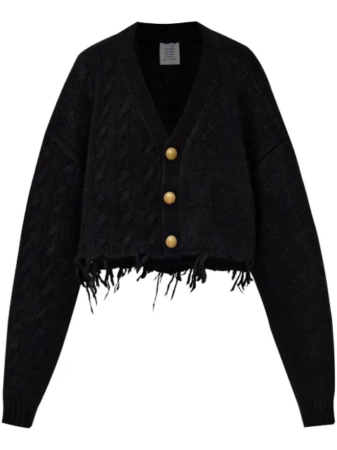 VETEMENTS frayed cardigan Black WA65KN276B