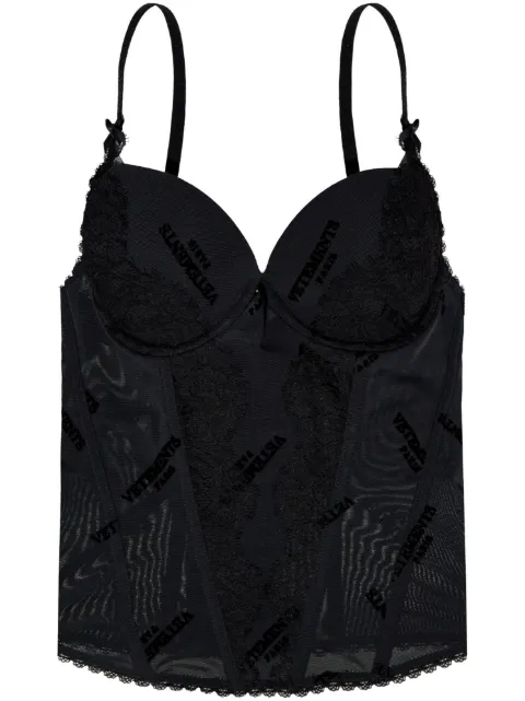 VETEMENTS logo-jacquard top Black WA65TO190B