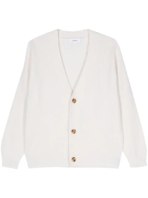 Lardini ribbed-knit cardigan Neutrals IVLMML387IV63060