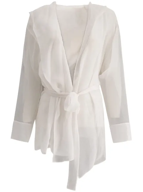 Max Mara hooded silk jacket White 2421196016600