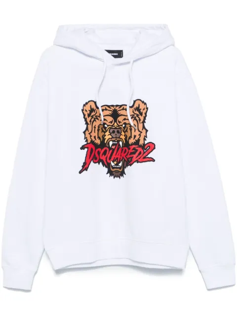 DSQUARED2 Bear-logo Cool Fit hoodie White S74GU0814S25516