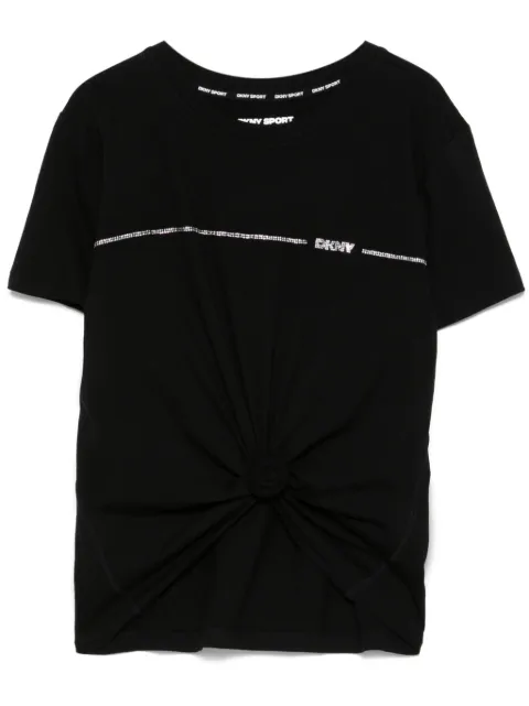 DKNY rhinestone-logo T-shirt Black DP4T9518