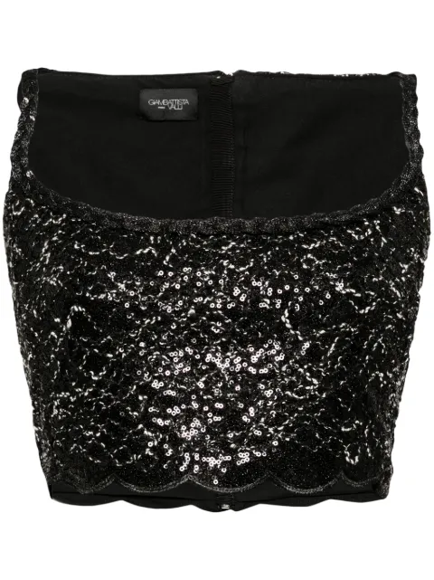 Giambattista Valli sequin-embellishment scallop-hem tank top Black 24FWPVCA116212MIC