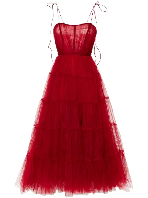 Ana Radu tulle maxi dress Red 42893