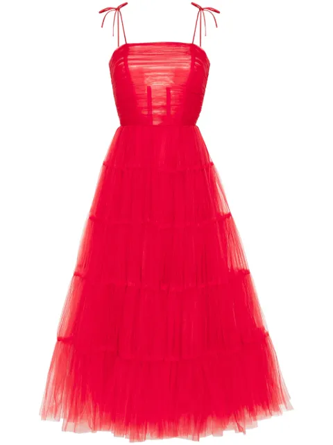 Ana Radu tiered maxi dress Red 42931