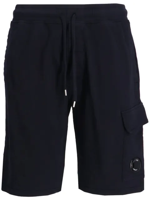 C.P. Company Lens-detail fleece track shorts Blue 18CMSB069A002246G