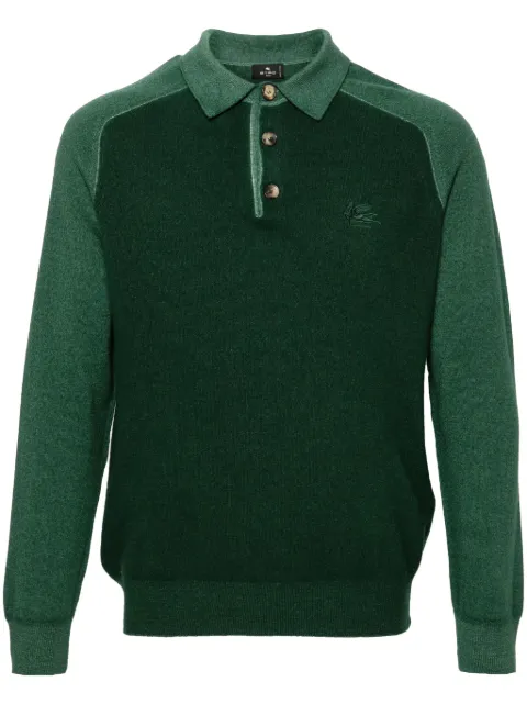 ETRO Pegaso-embroidered wool sweater Green MRKF0070AL258