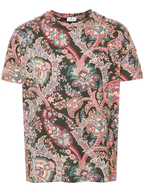 ETRO paisley-print T-shirt Green MRMA0002AJ225