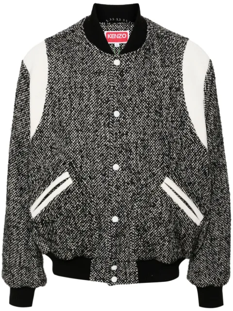 Kenzo marl-knit varsity jacket Black FE65BL1489OX