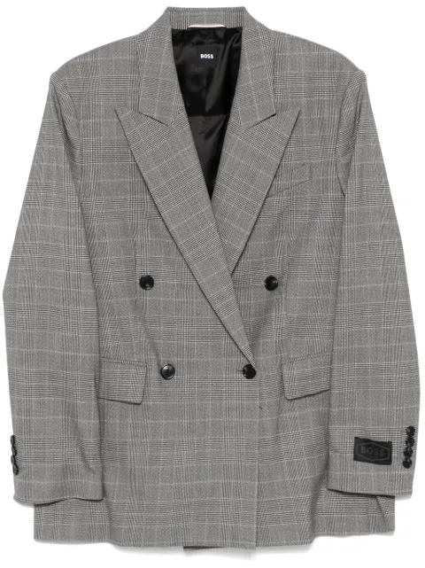 BOSS Prince Of Wales-check blazer Black 50523277