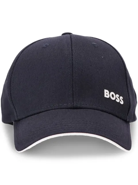 BOSS logo-print cotton cap Blue 50519219402