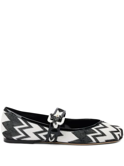 Missoni Zigzag-pattern ballerinas White MW44022