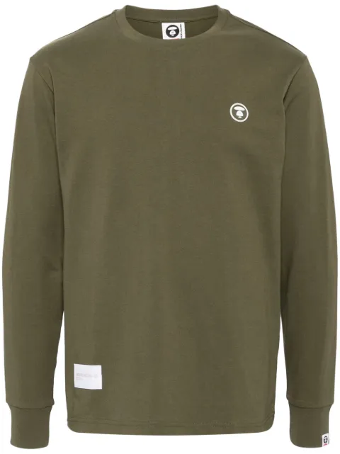 AAPE BY *A BATHING APE® Moonface logo long sleeve T-shirt Green ALT1540XXN