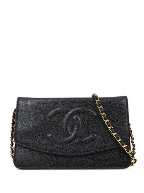 CHANEL Pre-Owned 2000 CC stitch wallet-on-chain Black 6689309