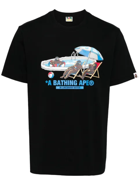 A BATHING APE® graphic print T-shirt Black 001TEK701001F