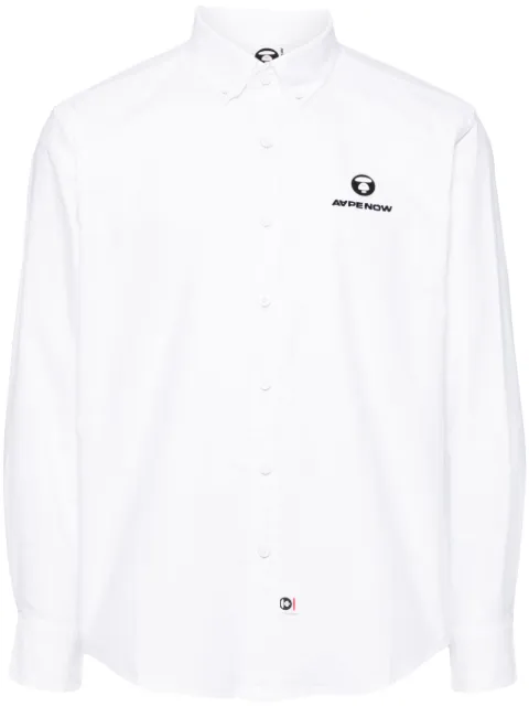 AAPE BY *A BATHING APE® logo-patch long-sleeved shirt White AST8495XXN