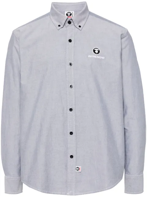 AAPE BY *A BATHING APE® logo-patch long-sleeved shirt Grey AST8495XXN