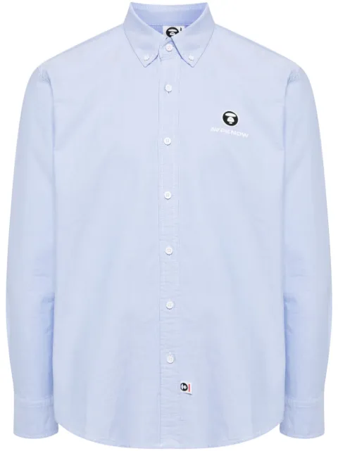 AAPE BY *A BATHING APE® logo-patch long-sleeved shirt Blue AAPSTM8495XXN