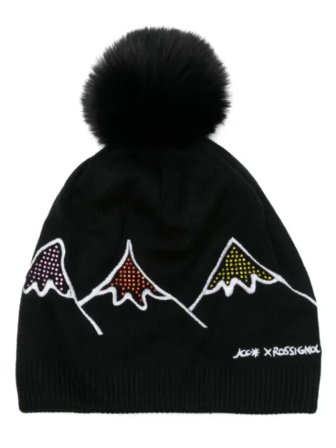 Rossignol x JCC crystal-embellished beanie hat Black RLNWH06