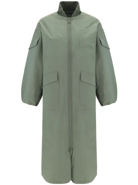 GANNI seersucker shell coat Green F9717