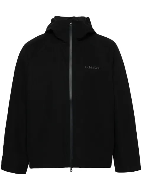 Calvin Klein raised-logo jacket Black 00GMF4O520