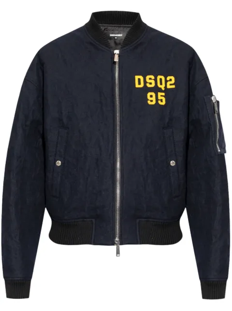 DSQUARED2 Logo-embroidered bomber jacket Blue S71AN0563S44216