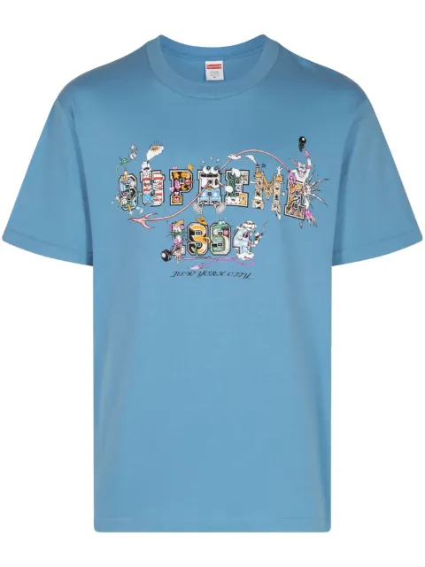 Supreme varsity cotton T-shirt Blue SU465