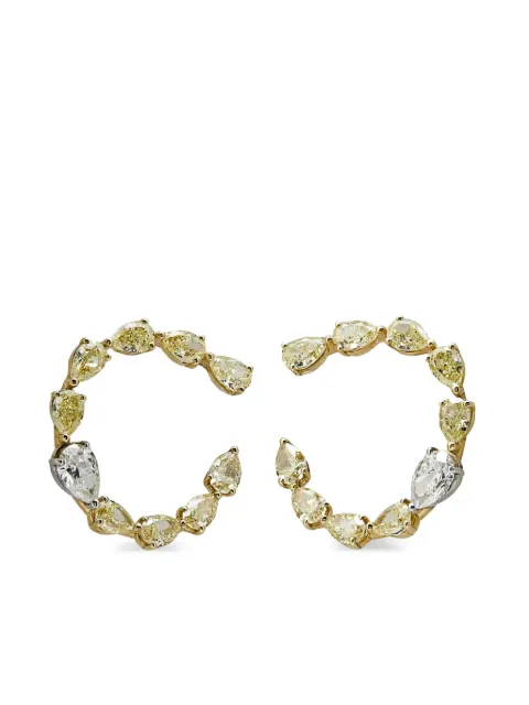 Jewels Aficionado 18kt yellow gold diamond hoop earrings Gold JF081