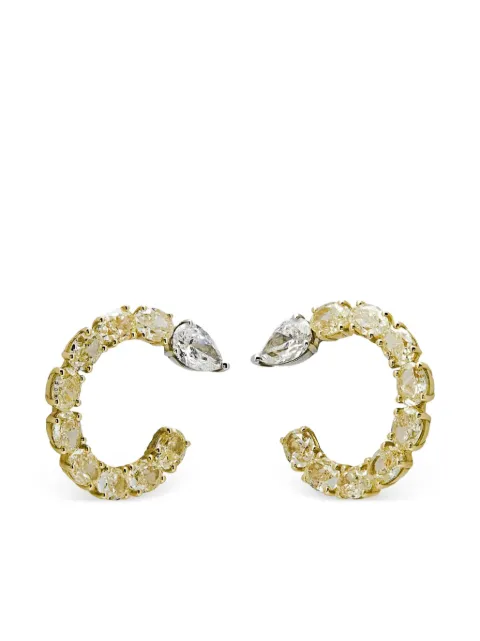 Jewels Aficionado 18kt yellow gold diamond hoop earrings Gold JF239
