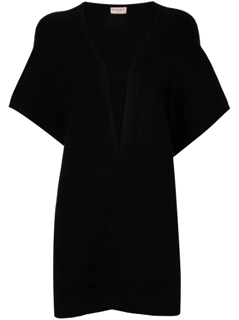 TWINSET logo-embroidered poncho Black 242TA4150
